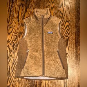 Patagonia Brown retro pike teddy bear Fleece Vest small